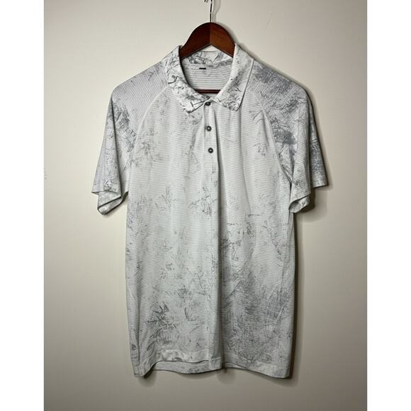 lululemon athletica Other - Mens Lululemon Athletica Metal Vent Tech Polo Golf Shirt Size M White Gray